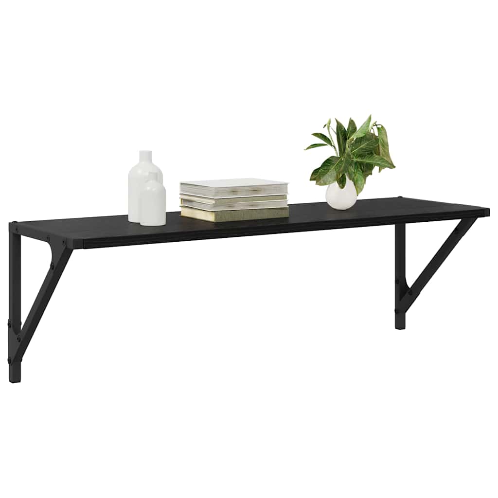 Væghylder 2 pcs Sort eg 80 x 25 x 25,5 cm Konstrueret træ