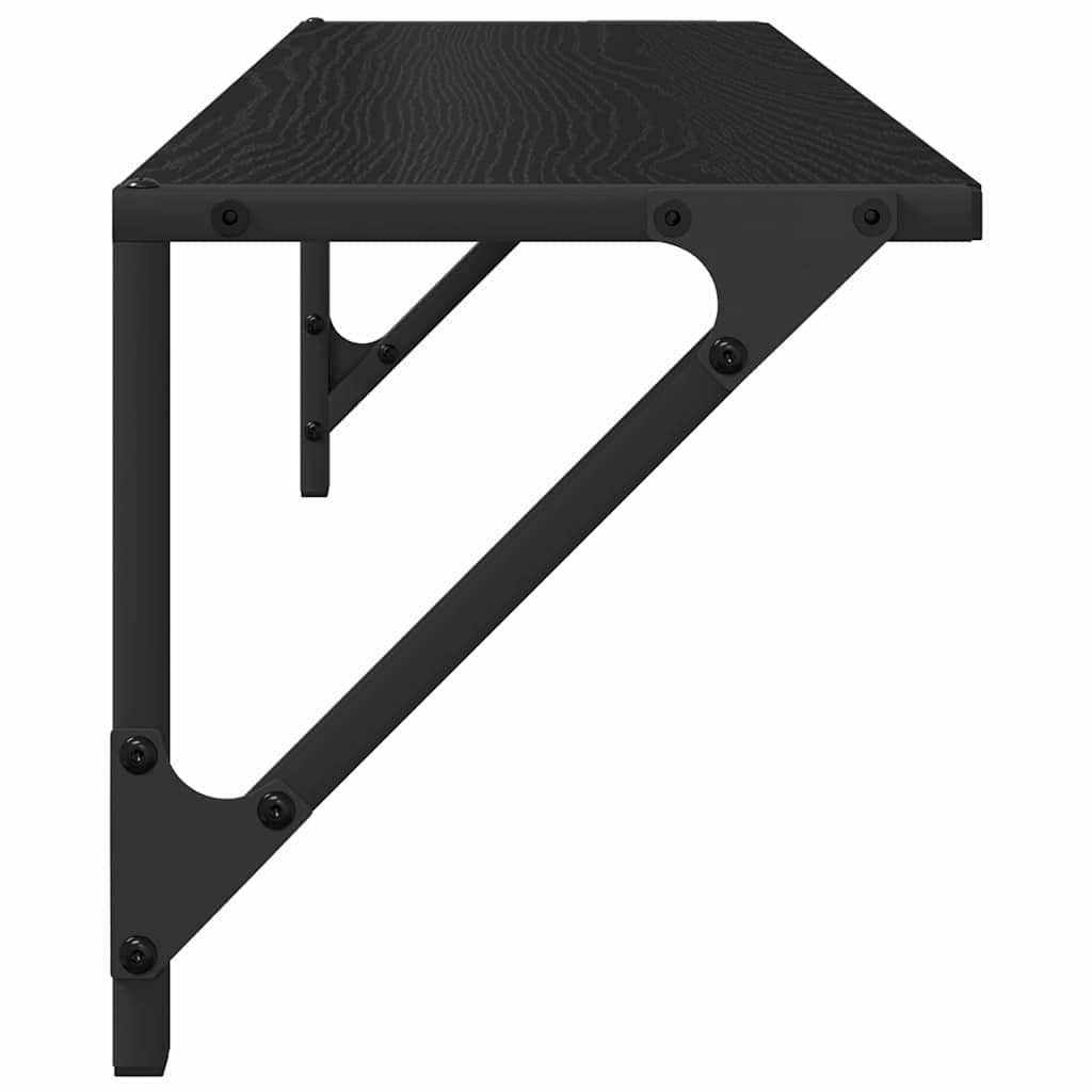 Væghylder 2 pcs Sort eg 80 x 25 x 25,5 cm Konstrueret træ