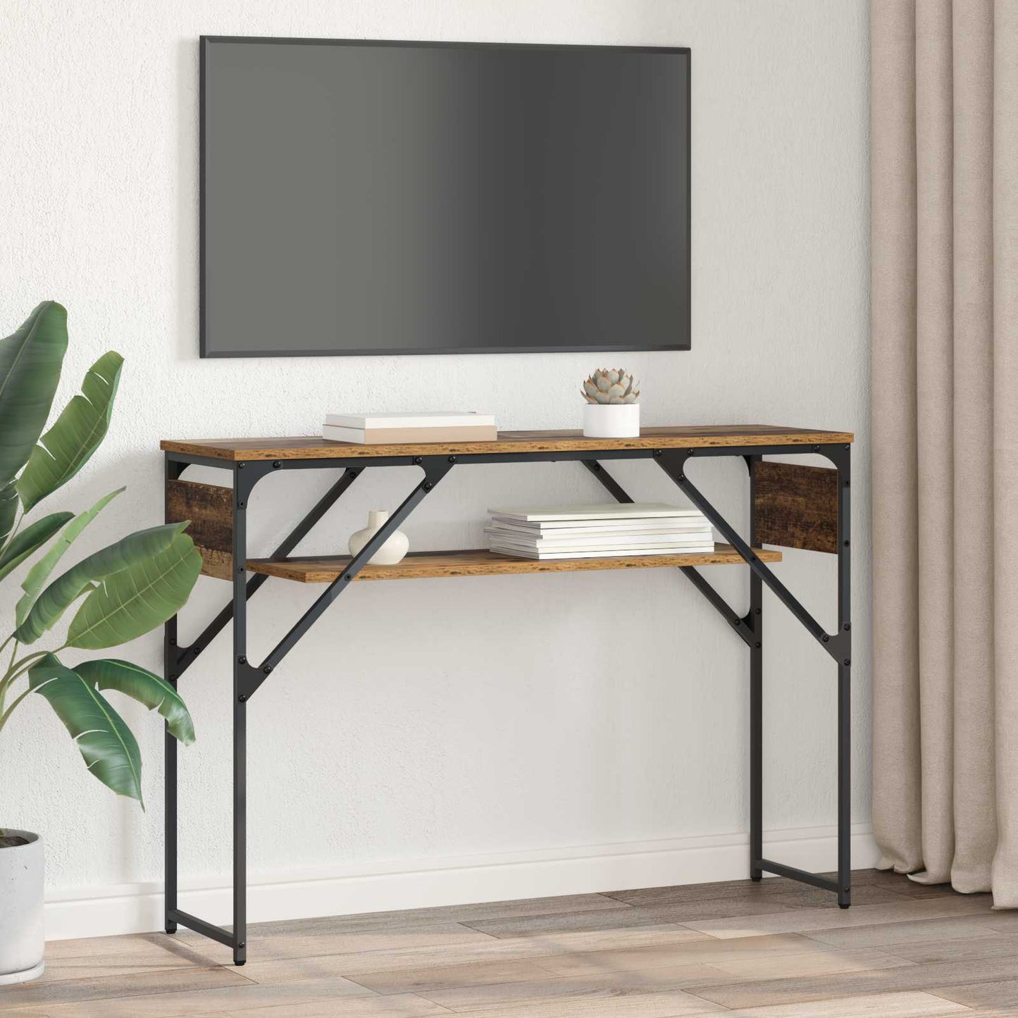 Konsolbord Gammelt træ 105x30x75cm Konstrueret træ