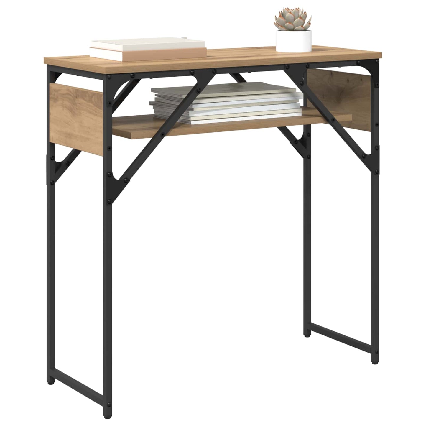Konsolbord Artisan Egetræ Konstrueret træ 75x30x75cm