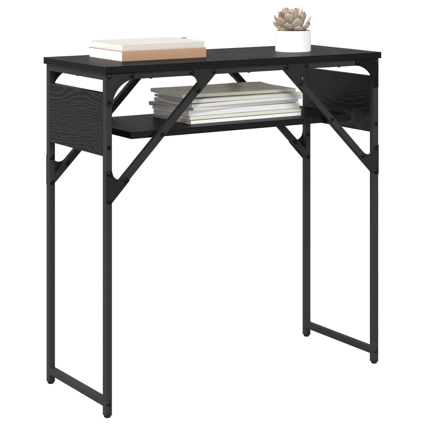 Konsolbord Sort eg 75x30x75cm Konstrueret træ