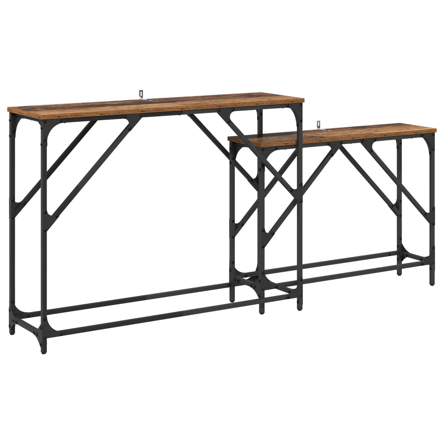 Konsolbord 2 stk. Gammelt træ 100 x 28 x 75 cm Konstrueret træ