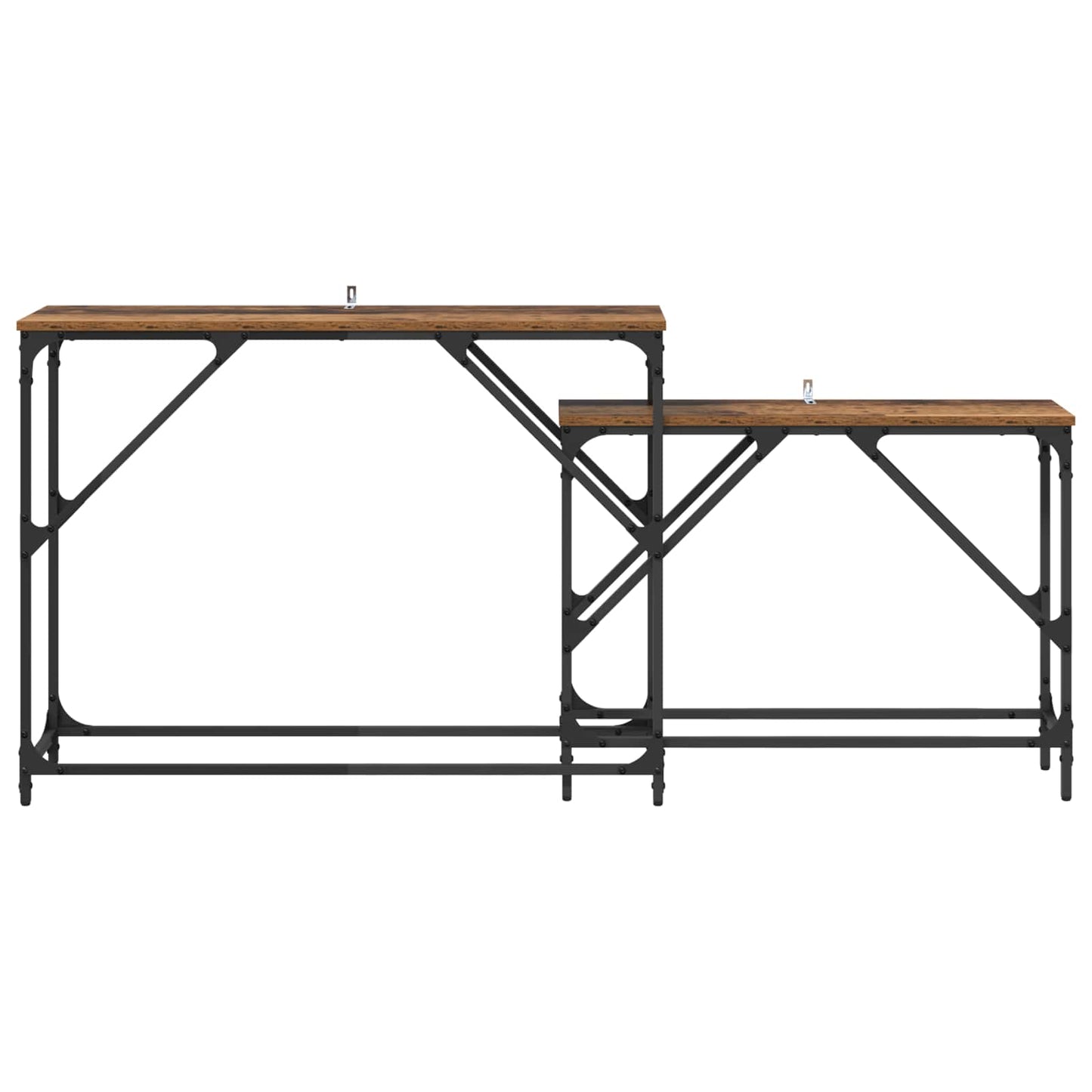 Konsolbord 2 stk. Gammelt træ 100 x 28 x 75 cm Konstrueret træ