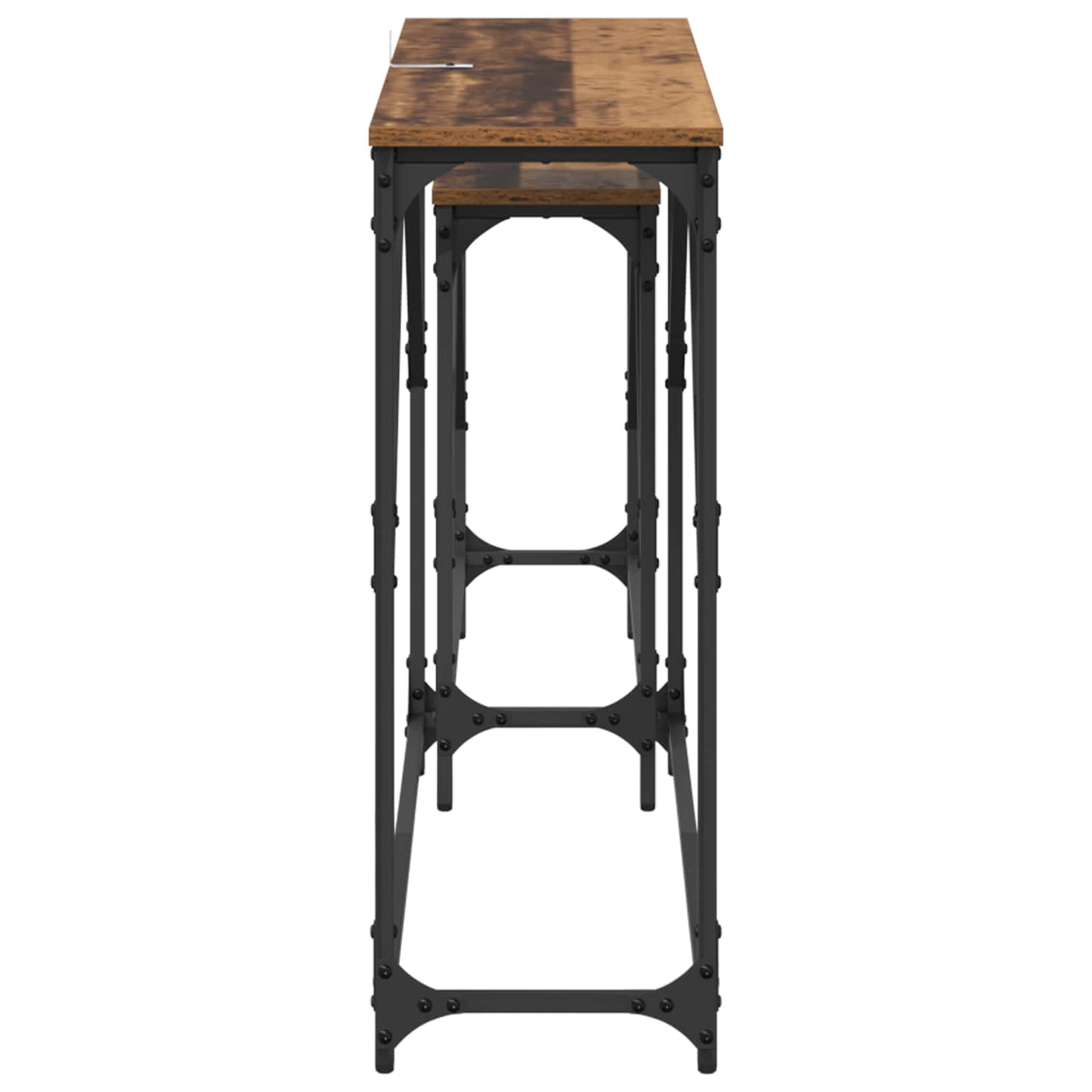 Konsolbord 2 stk. Gammelt træ 100 x 28 x 75 cm Konstrueret træ