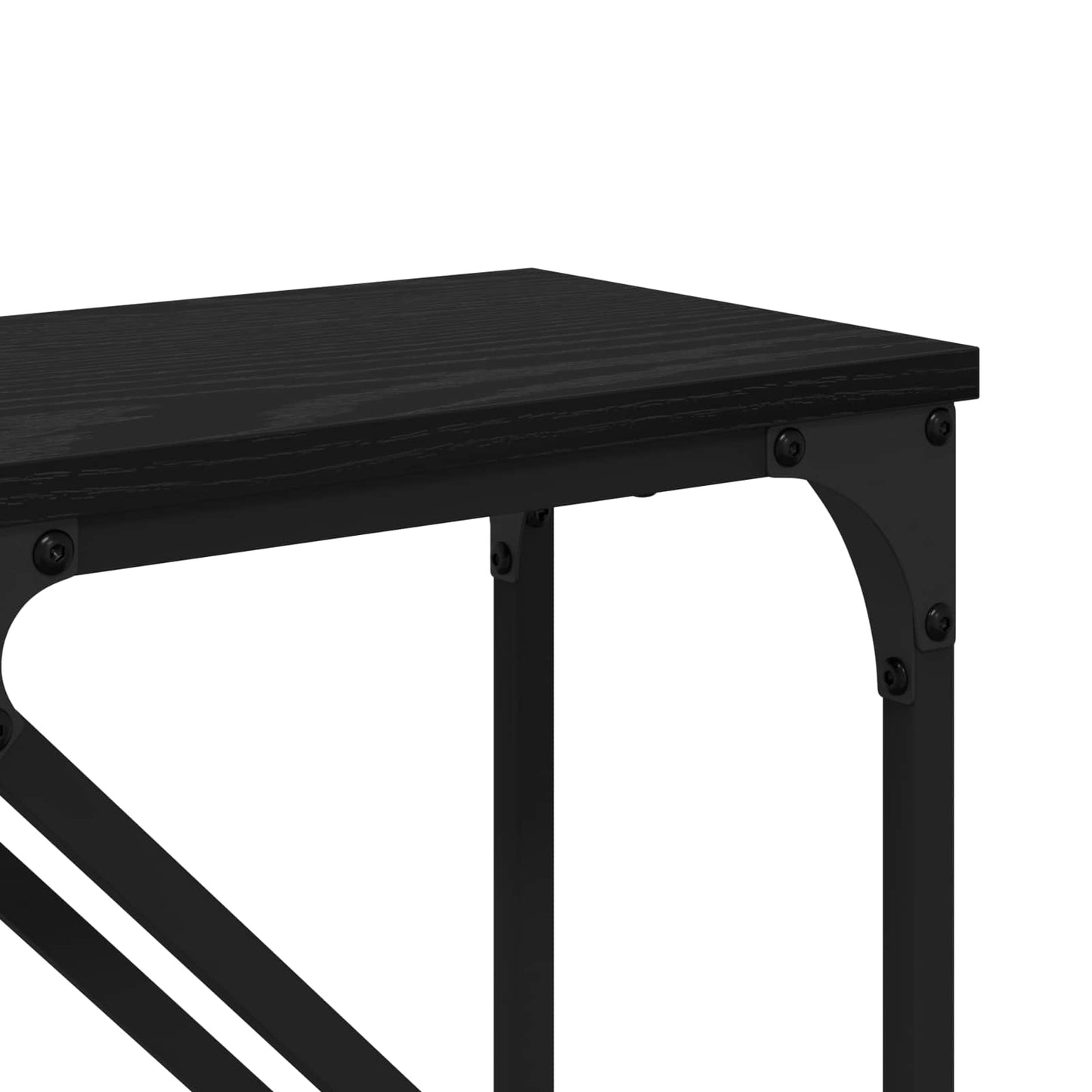 Konsolbord 2 stk. Sort eg 100 x 28 x 75 cm Konstrueret træ