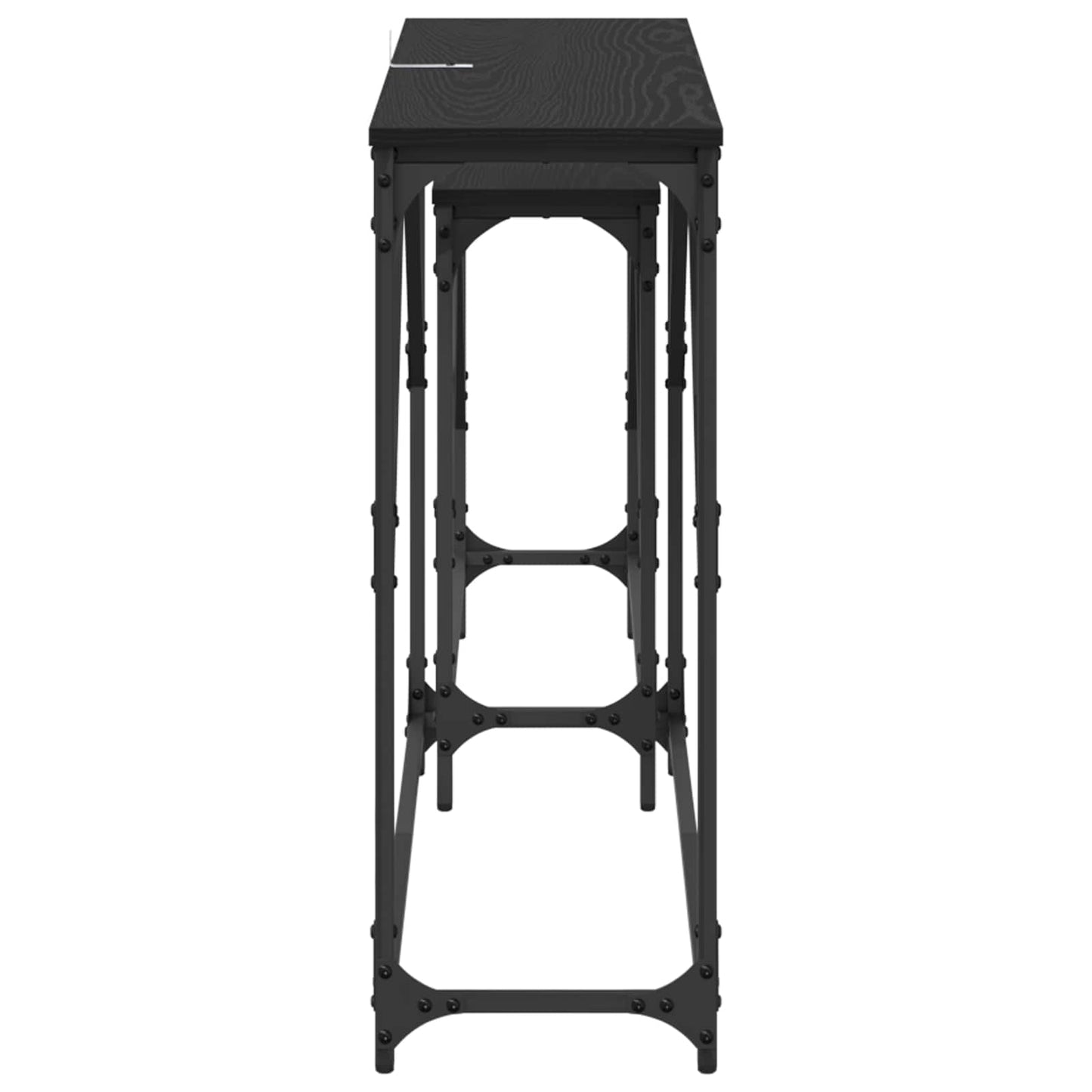 Konsolbord 2 stk. Sort eg 100 x 28 x 75 cm Konstrueret træ