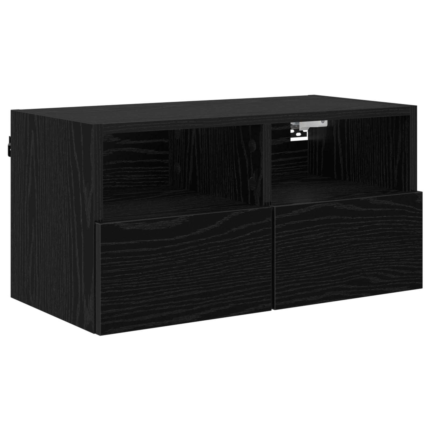 TV vægskab 60 x 30 x 30 cm Sort eg Konstrueret træ