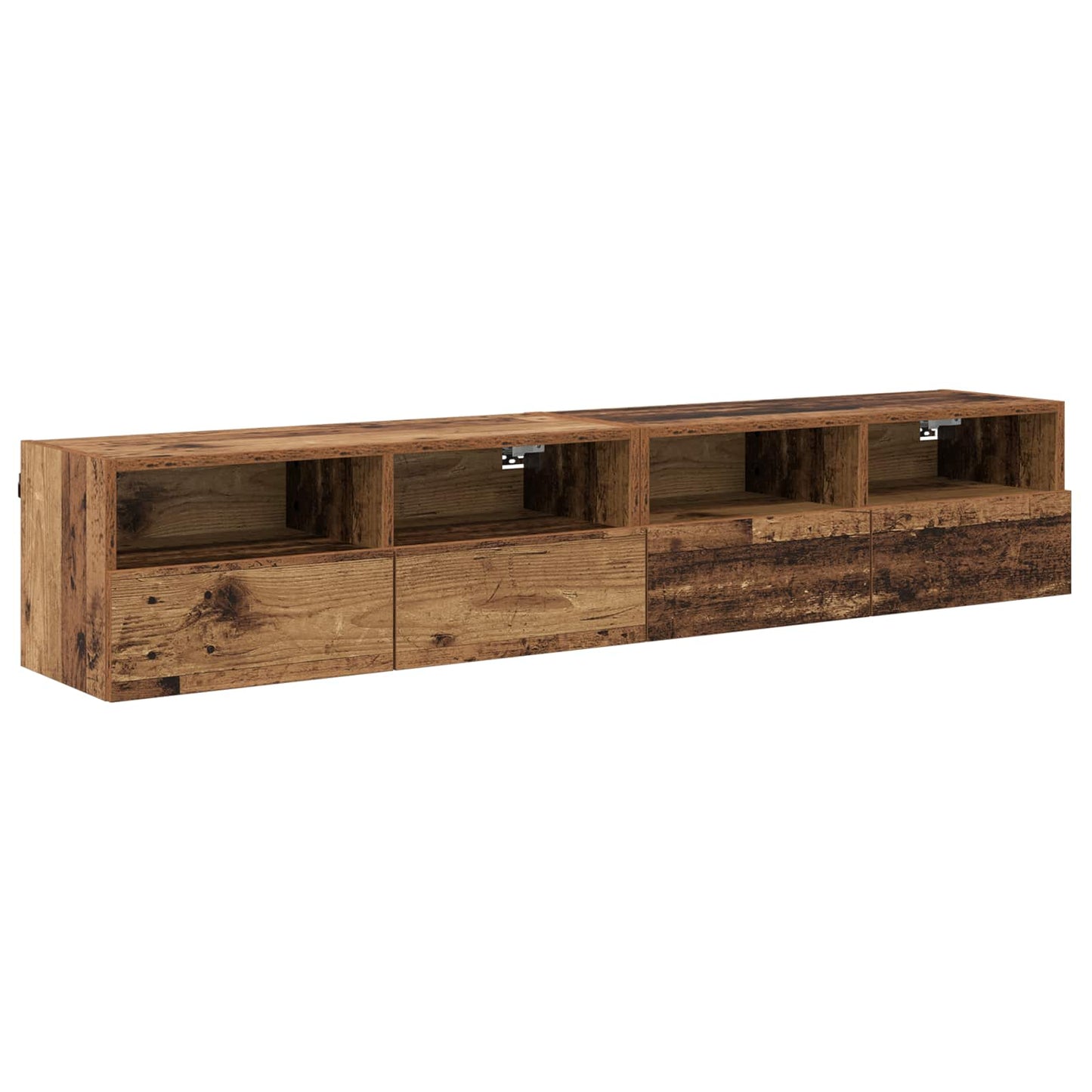 TV Væghylder 2 pcs Gammelt træ 80 x 30 x 30 cm Konstrueret træ