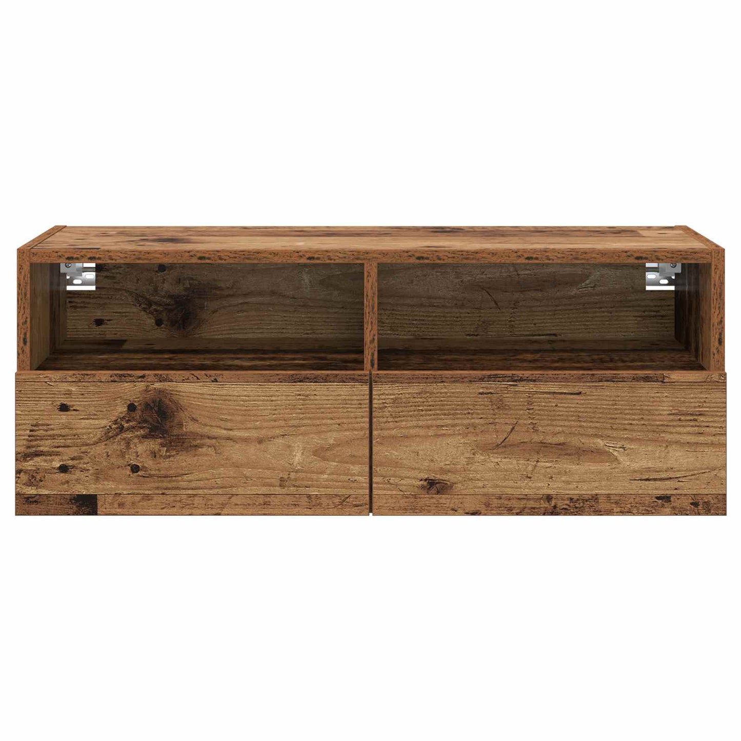 TV Væghylder 2 pcs Gammelt træ 80 x 30 x 30 cm Konstrueret træ