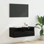 TV vægskab 80 x 30 x 30 cm Sort eg Konstrueret træ