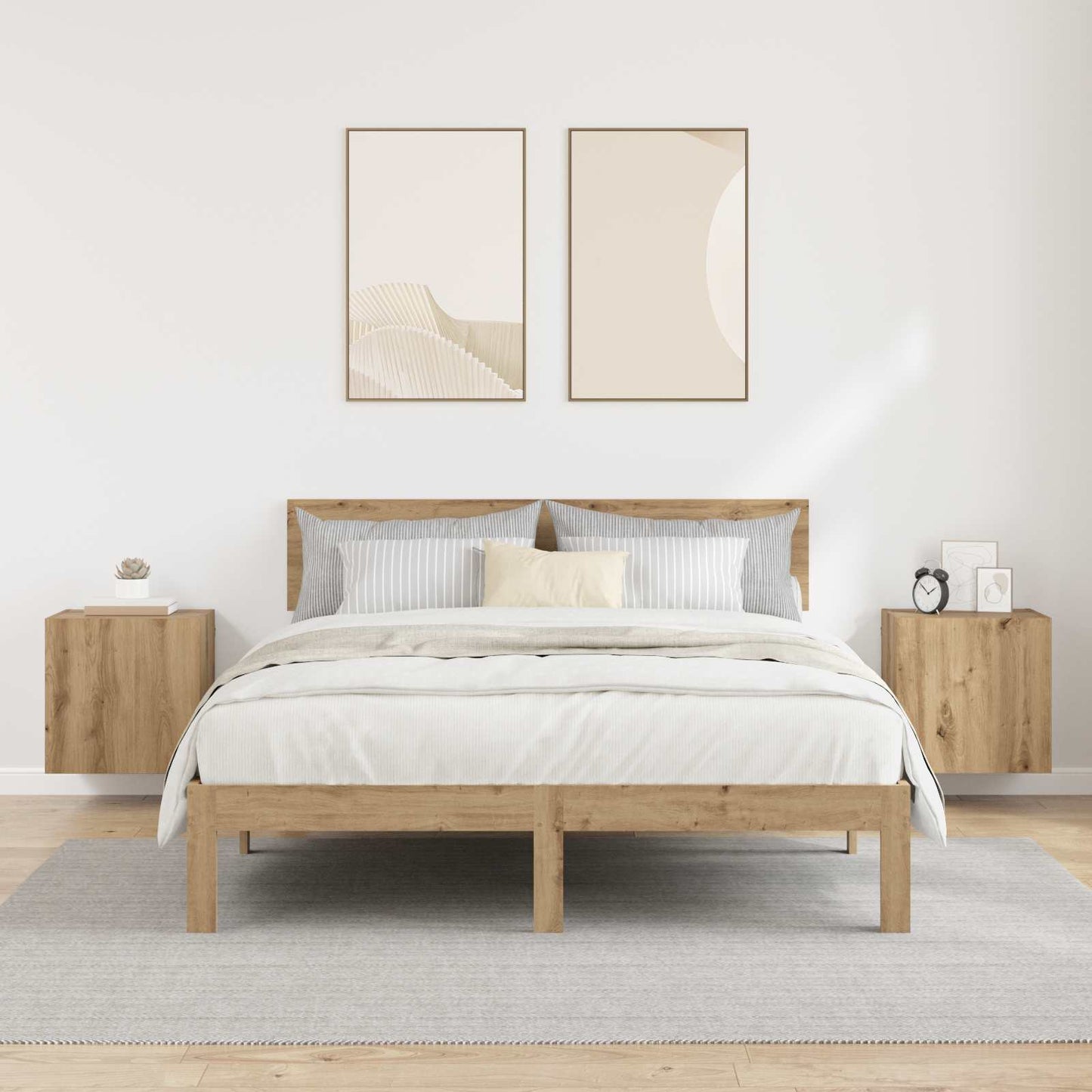 TV Væghylder 2 pcs Artisan Egetræ Konstrueret træ
