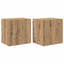 TV Væghylder 2 pcs Artisan Egetræ Konstrueret træ
