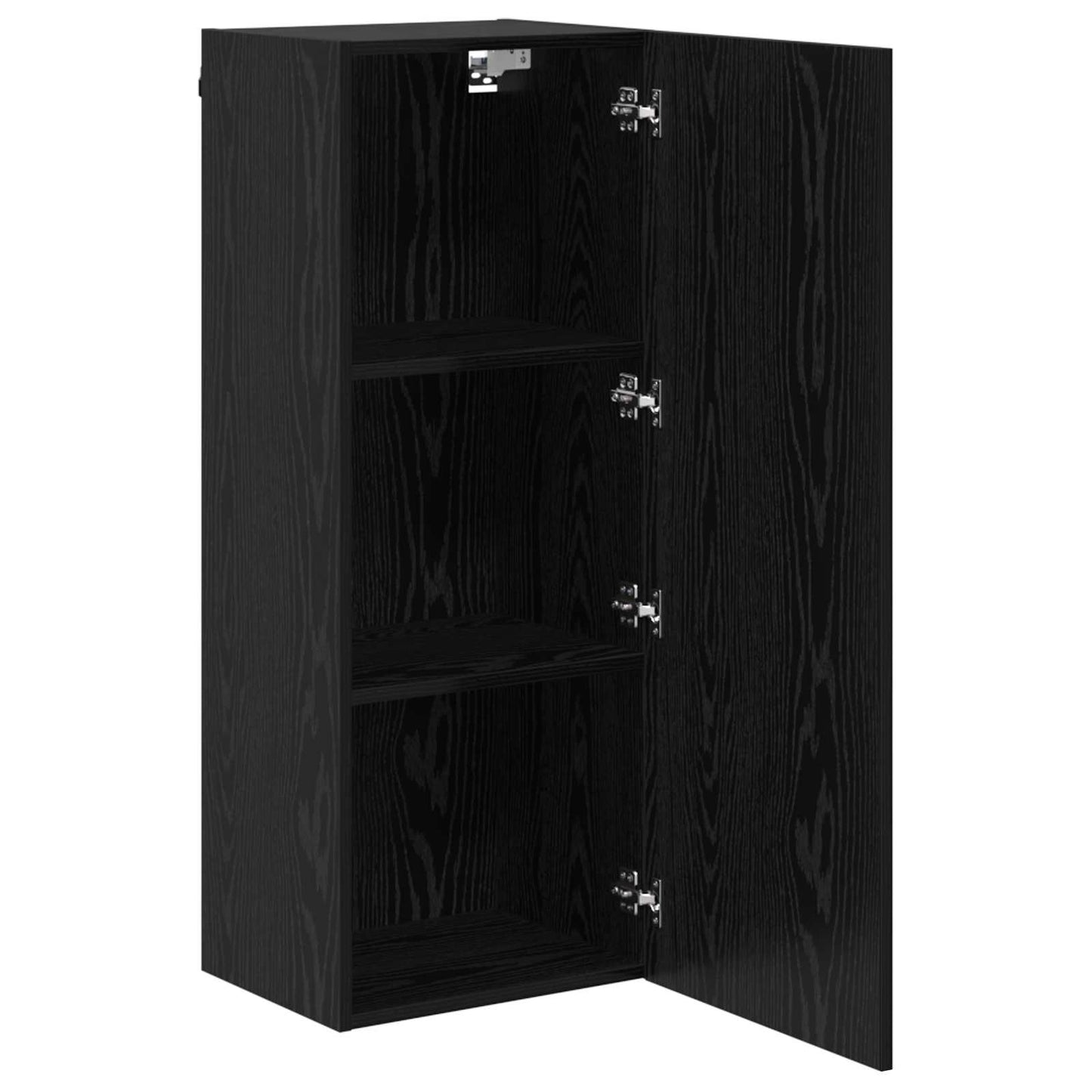 TV vægskab Sort eg 40,5 x 30 x 102 cm Konstrueret træ