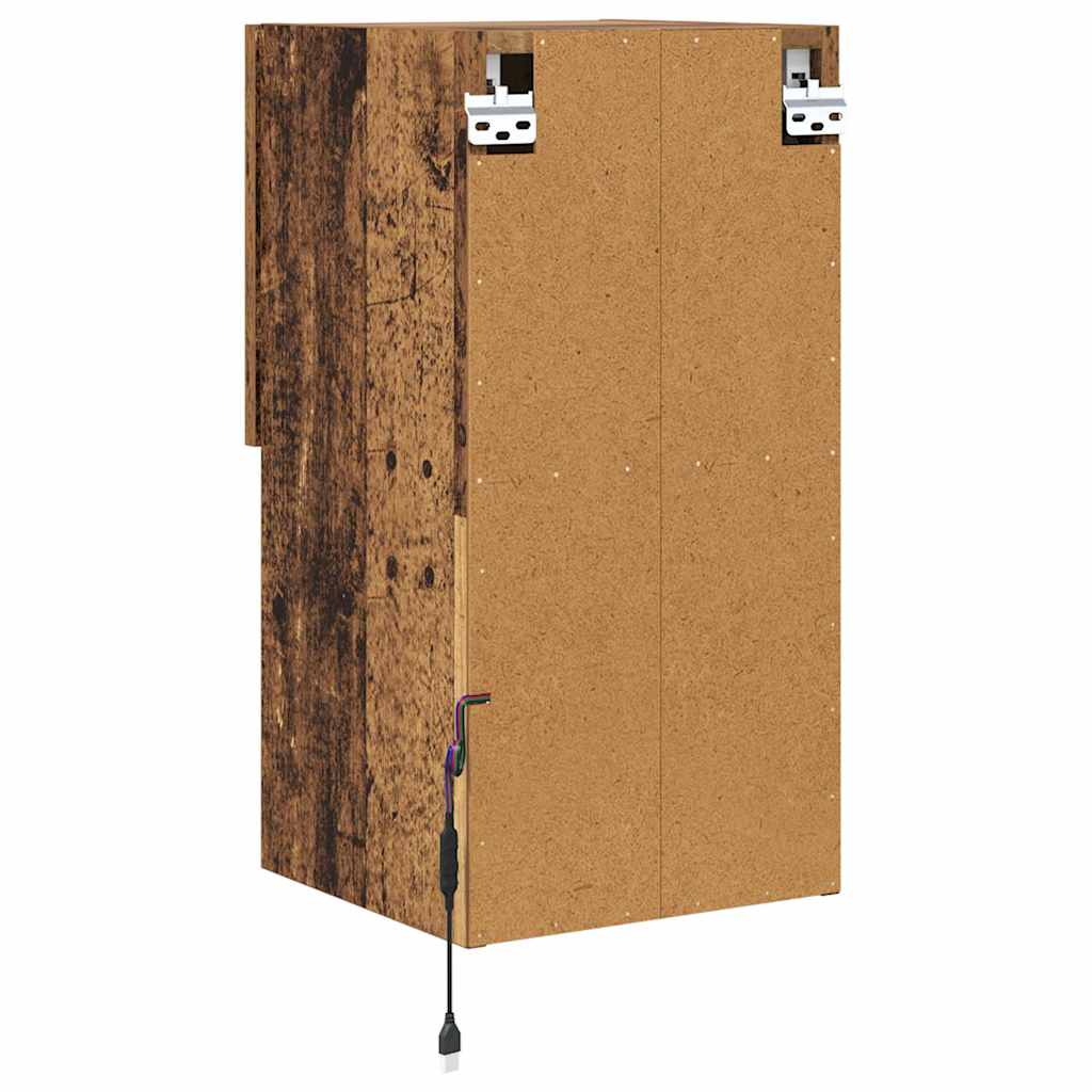 Væghængte TV skabe med LED 2 pcs Gammelt træ 30,5 x 30 x 60 cm