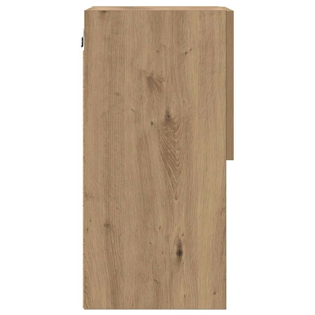 Væghængt TV Skab med LED Artisan Egetræ 30,5 x 30 x 60 cm