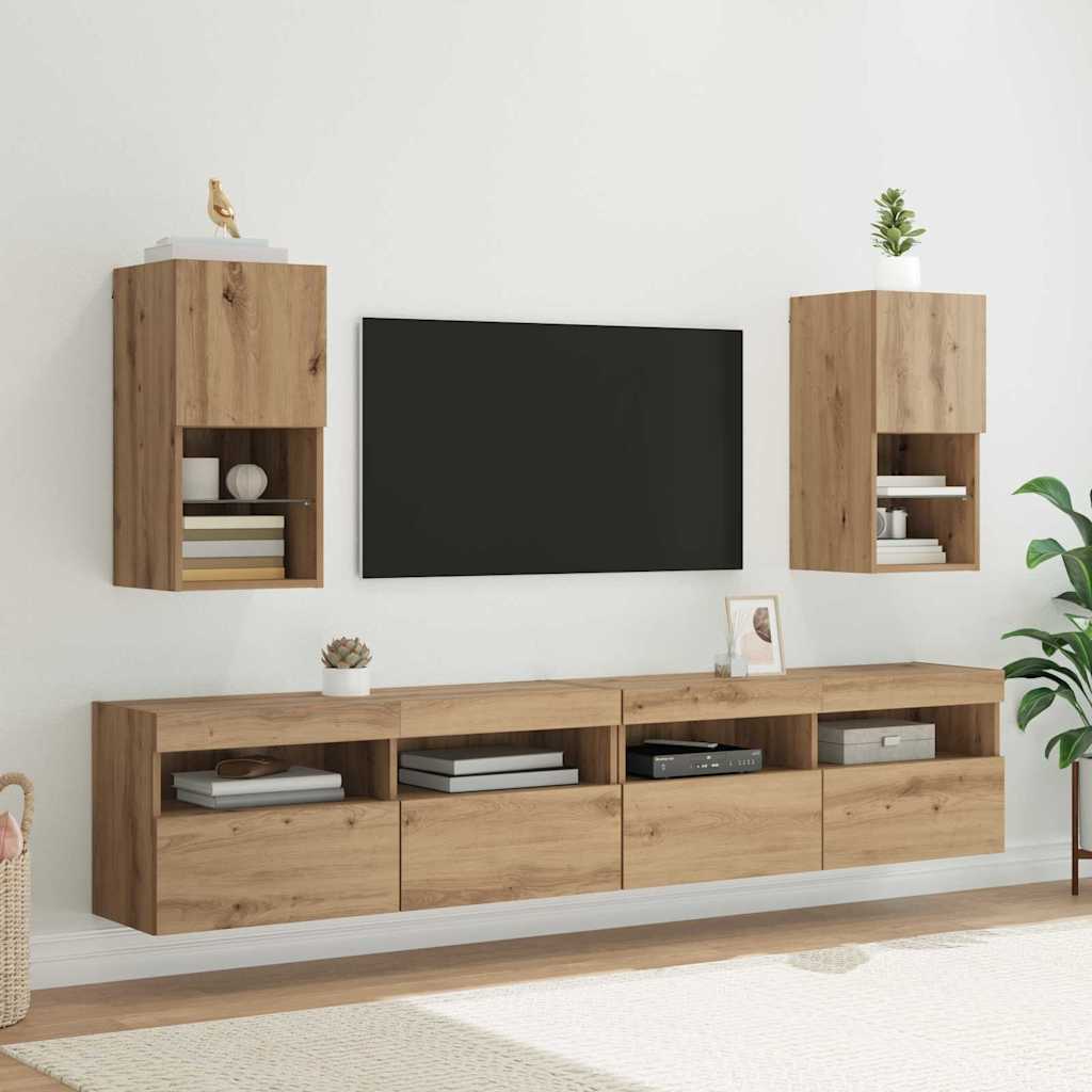 Væghængte TV skabe 2 pcs Artisan Egetræ 30,5 x 30 x 60 cm