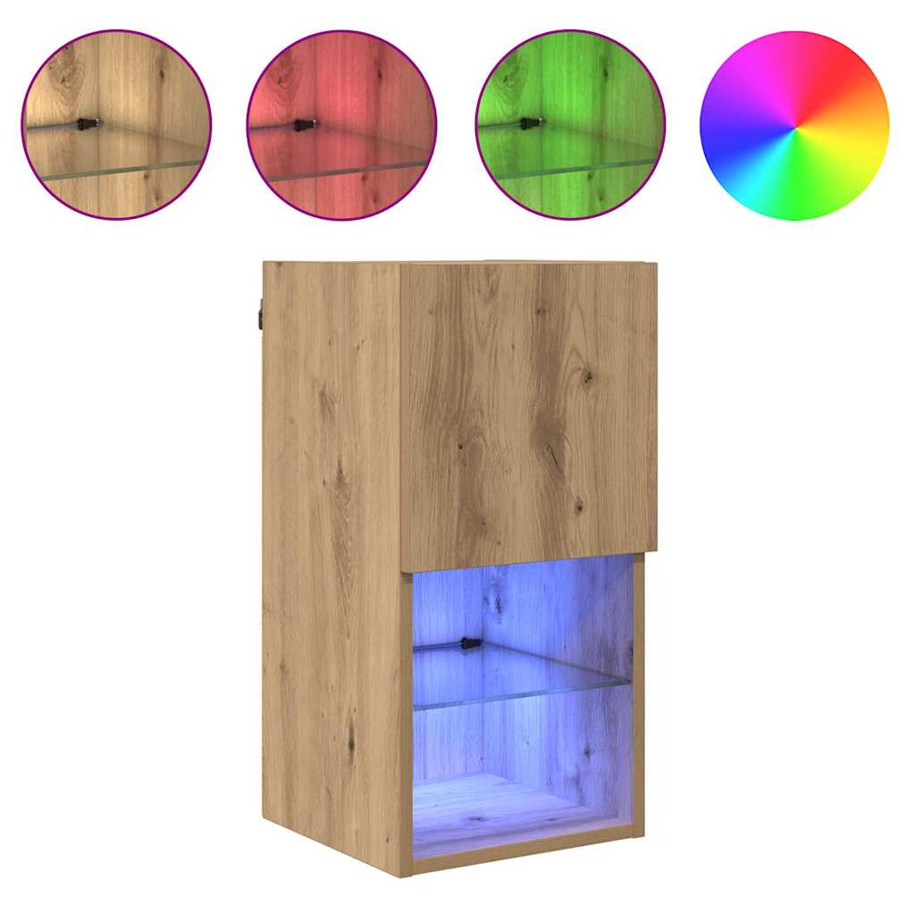 Væghængte TV skabe 2 pcs Artisan Egetræ 30,5 x 30 x 60 cm