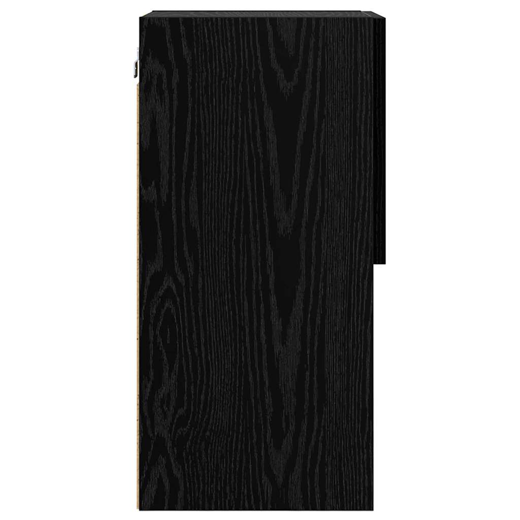 Væghængte TV skabe med LED 2 pcs Sort eg 30,5 x 30 x 60 cm