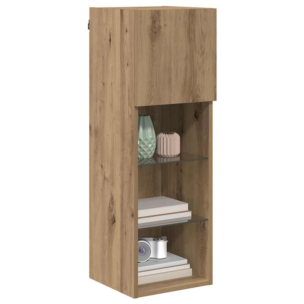 Væghængte TV skabe 2 pcs Artisan Egetræ 30,5 x 30 x 90 cm