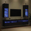 Væghængte TV skabe med LED 2 pcs Sort eg 30,5 x 30 x 90 cm
