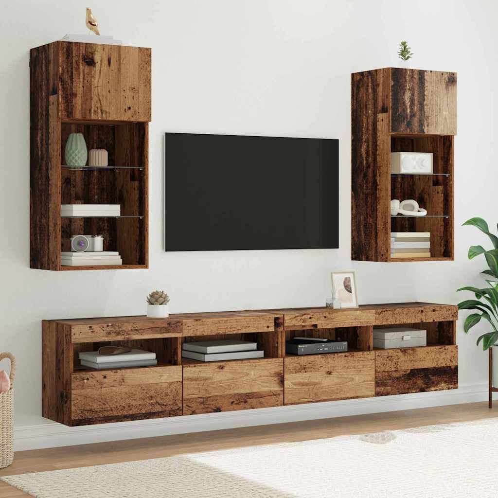 Væghængt TV Skab Gammelt træ 40,5 x 30 x 90 cm Konstrueret træ