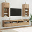 Væghængt TV Skab med LED Artisan Egetræ 40,5 x 30 x 90 cm