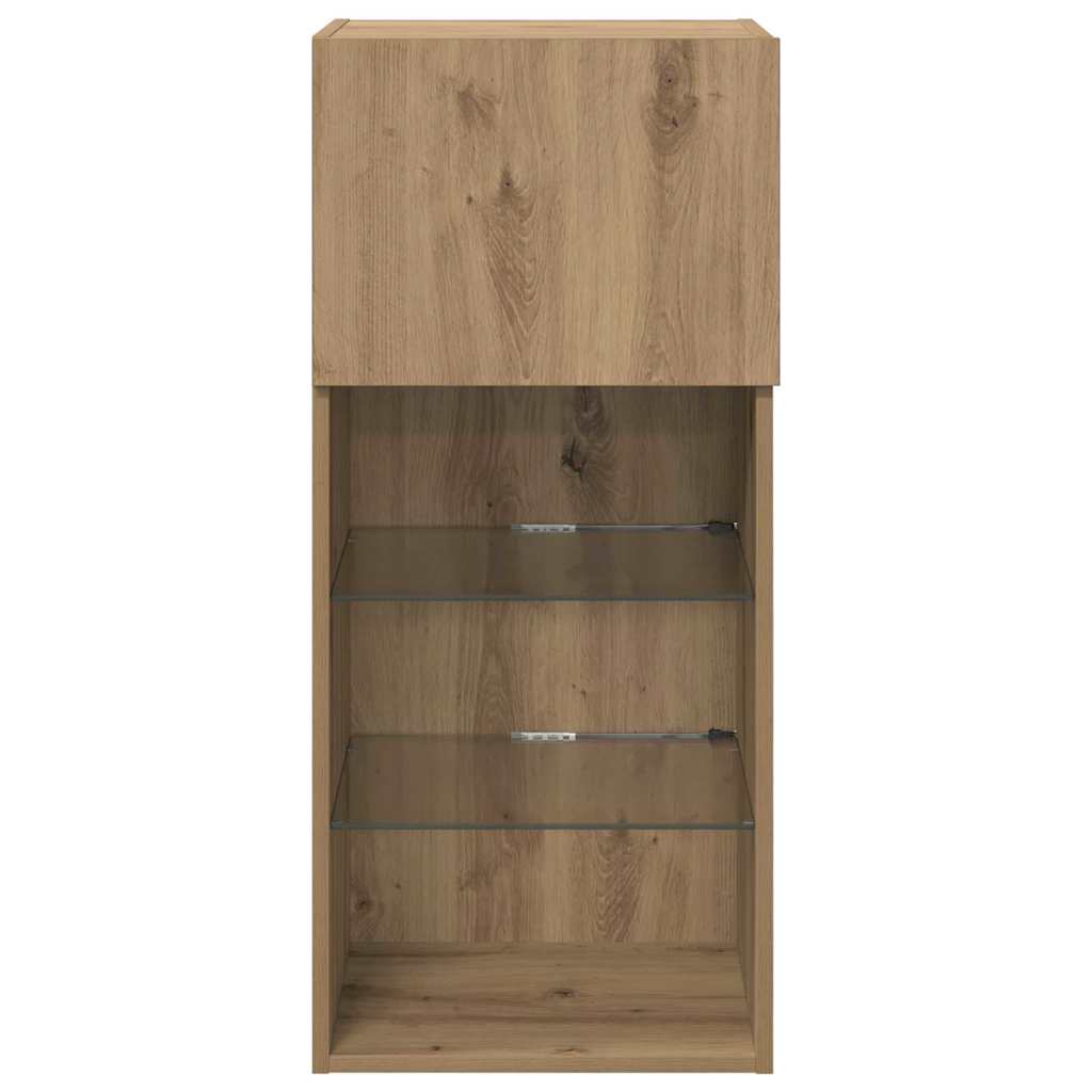 Væghængte TV skabe 2 pcs Artisan Egetræ 40,5 x 30 x 90 cm
