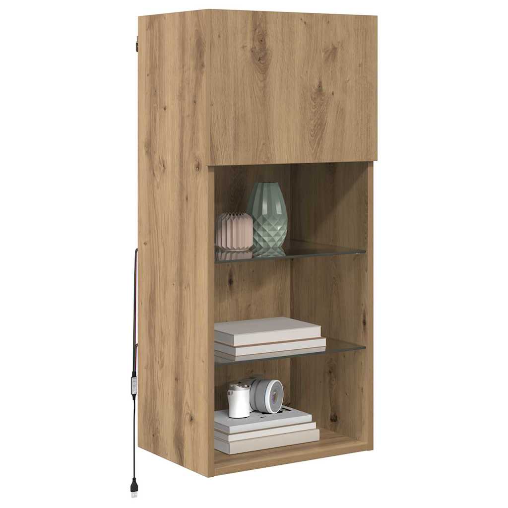 Væghængte TV skabe 2 pcs Artisan Egetræ 40,5 x 30 x 90 cm