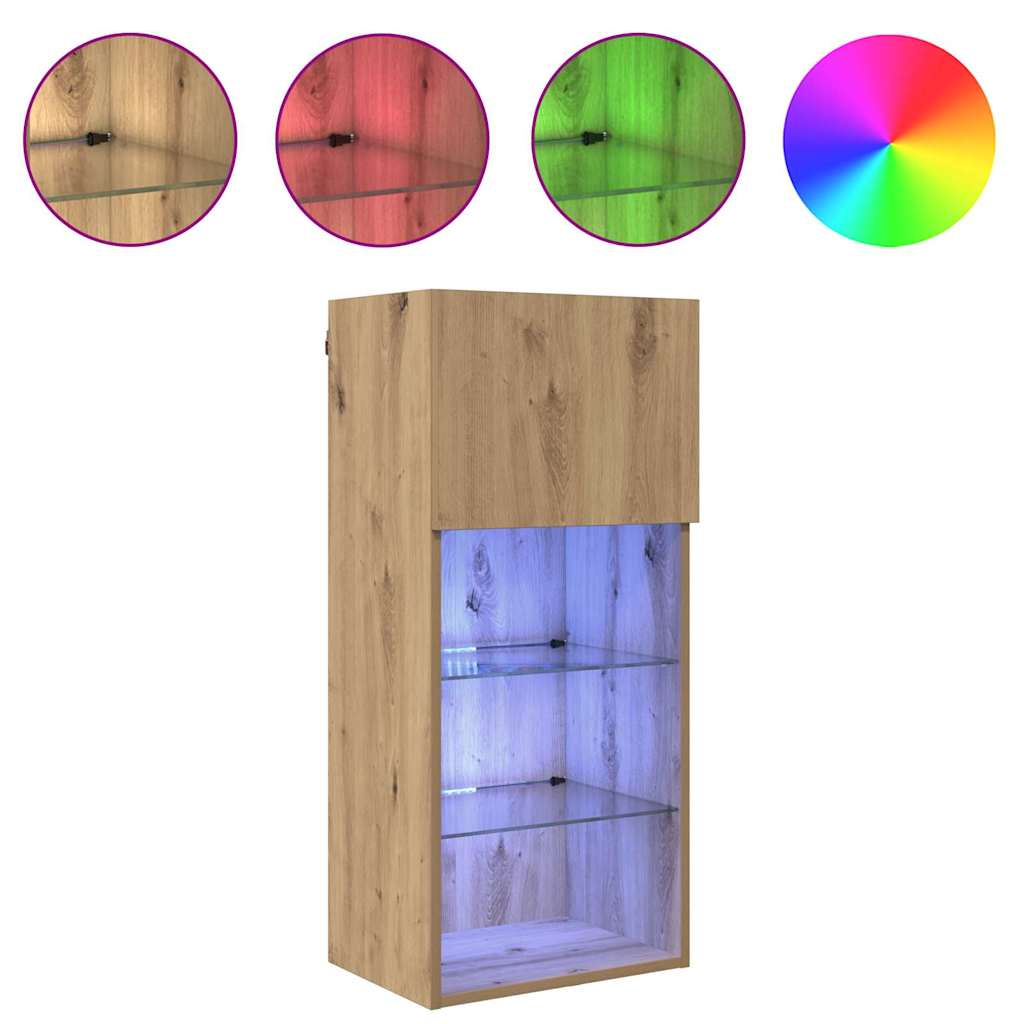 Væghængte TV skabe 2 pcs Artisan Egetræ 40,5 x 30 x 90 cm