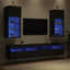 Væghængte TV skabe med LED 2 pcs Sort eg 40,5 x 30 x 90 cm
