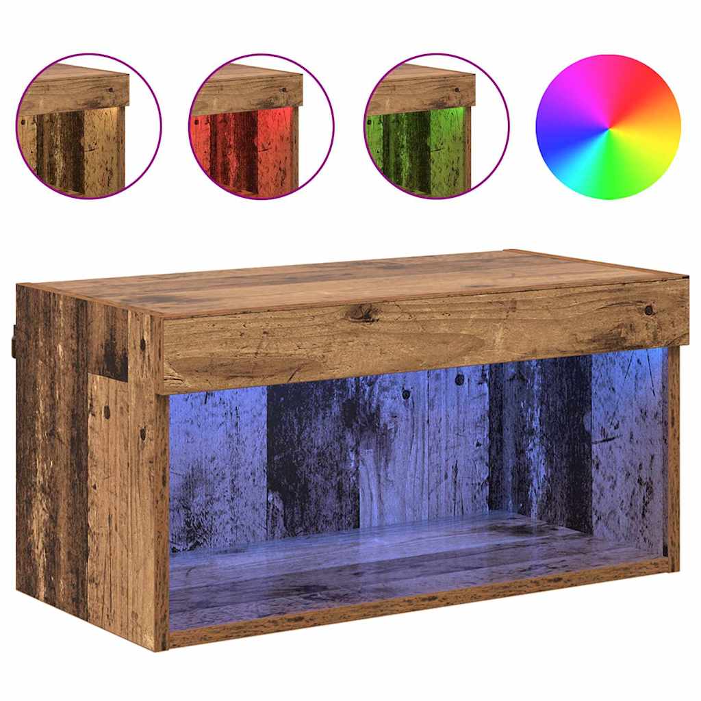 TV-møbelsæt med LED Gammelt træ 60 x 30 x 30 cm Konstrueret træ