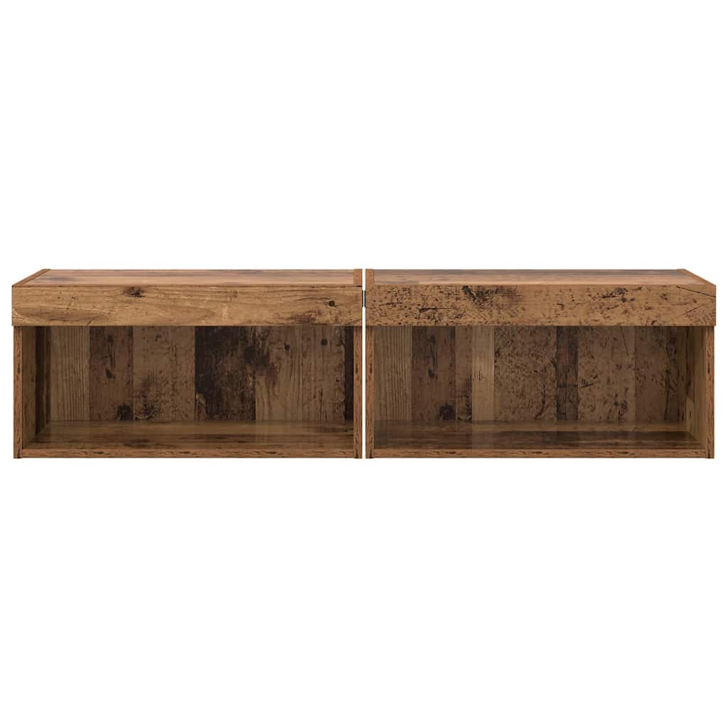 TV-møbelsæt 2 pcs Gammelt træ 60 x 30 x 30 cm Konstrueret træ