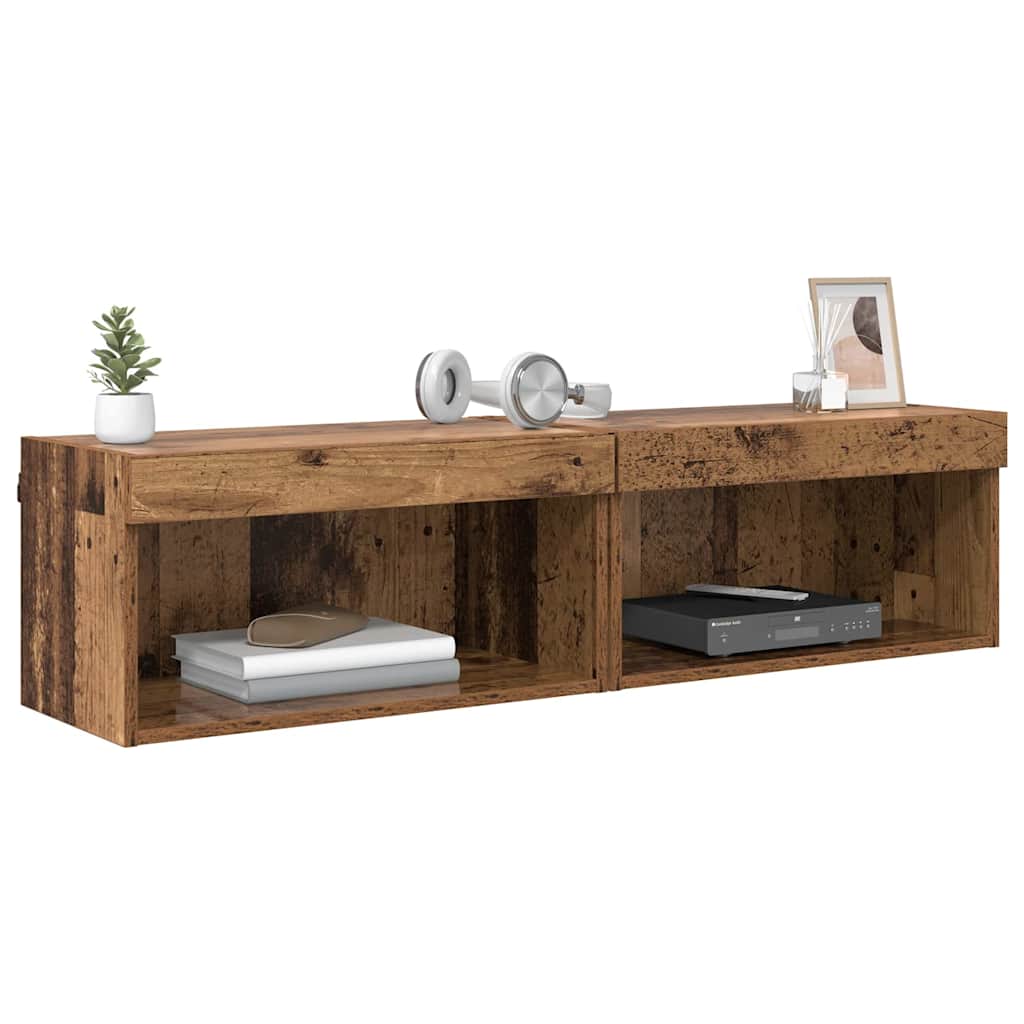 TV-møbelsæt 2 pcs Gammelt træ 60 x 30 x 30 cm Konstrueret træ