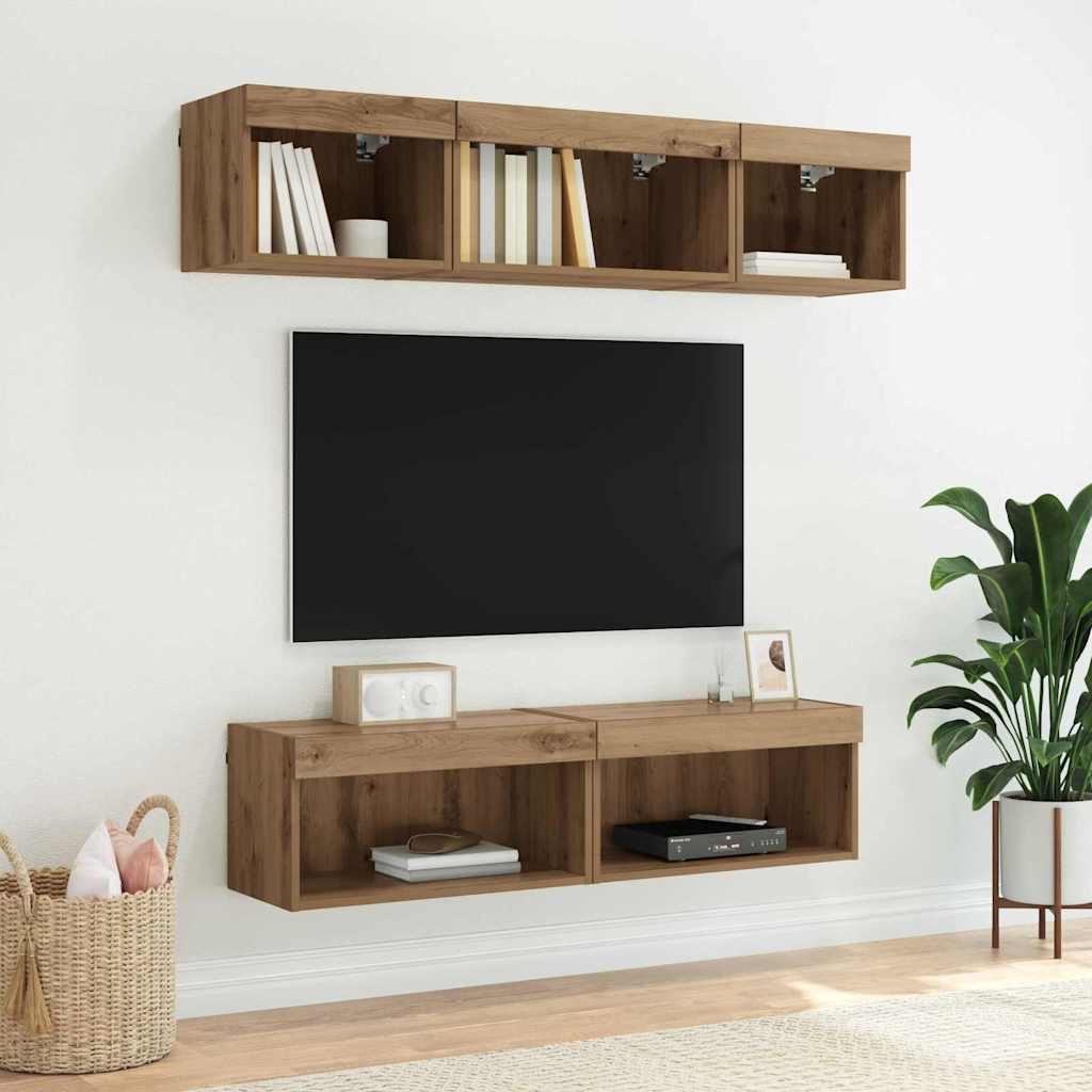 TV-møbelsæt Artisan Egetræ 60 x 30 x 30 cm Konstrueret træ