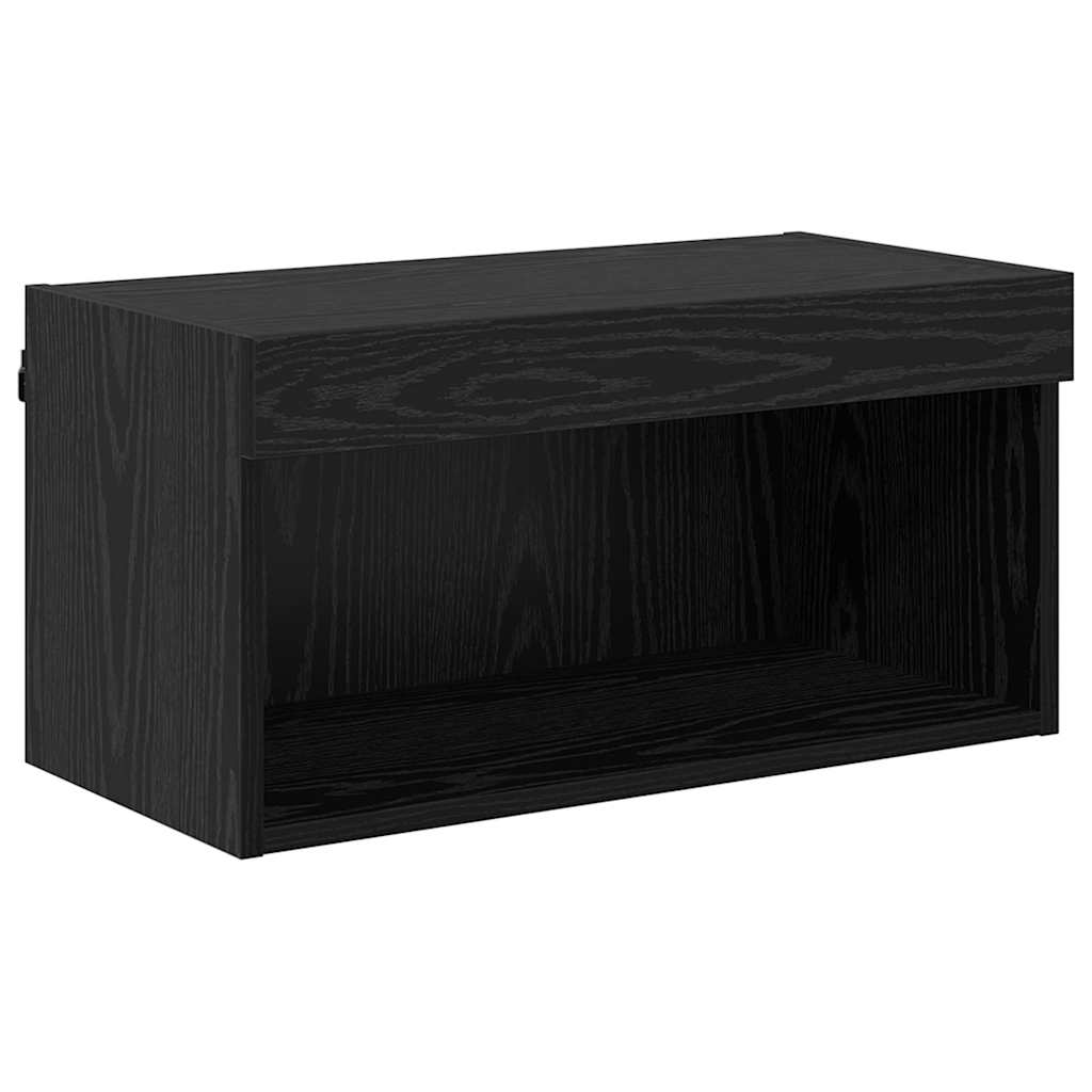 TV-møbelsæt med LED Sort eg 60 x 30 x 30 cm Konstrueret træ