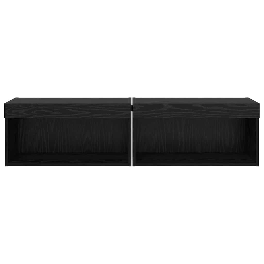 TV-møbelsæt 2 pcs Sort eg 60 x 30 x 30 cm Konstrueret træ