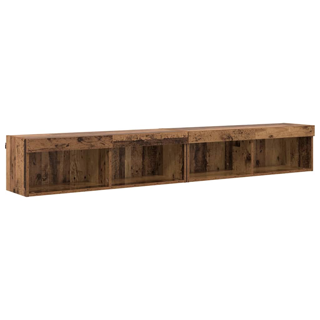 TV-møbelsæt 2 pcs Gammelt træ 100 x 30 x 30 cm Konstrueret træ