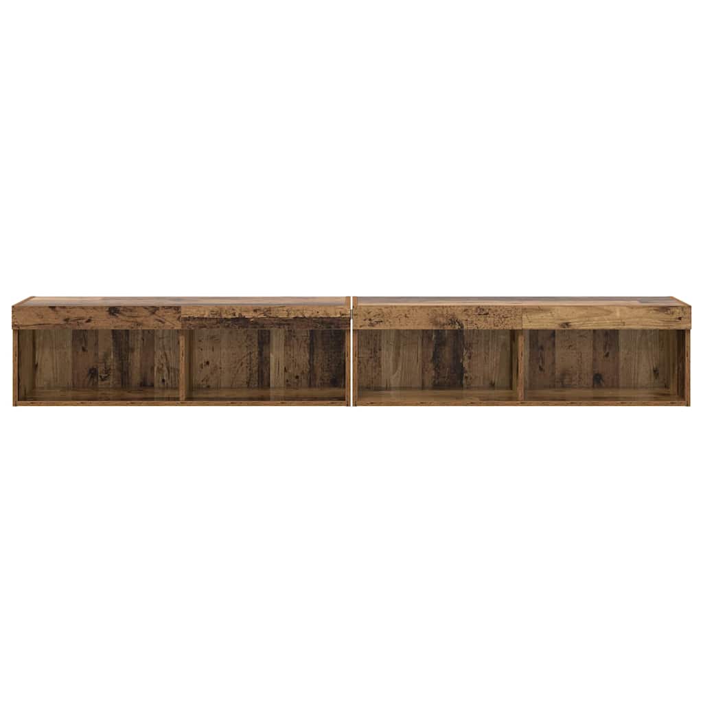 TV-møbelsæt 2 pcs Gammelt træ 100 x 30 x 30 cm Konstrueret træ