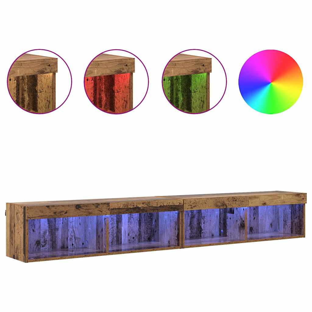 TV-møbelsæt 2 pcs Gammelt træ 100 x 30 x 30 cm Konstrueret træ