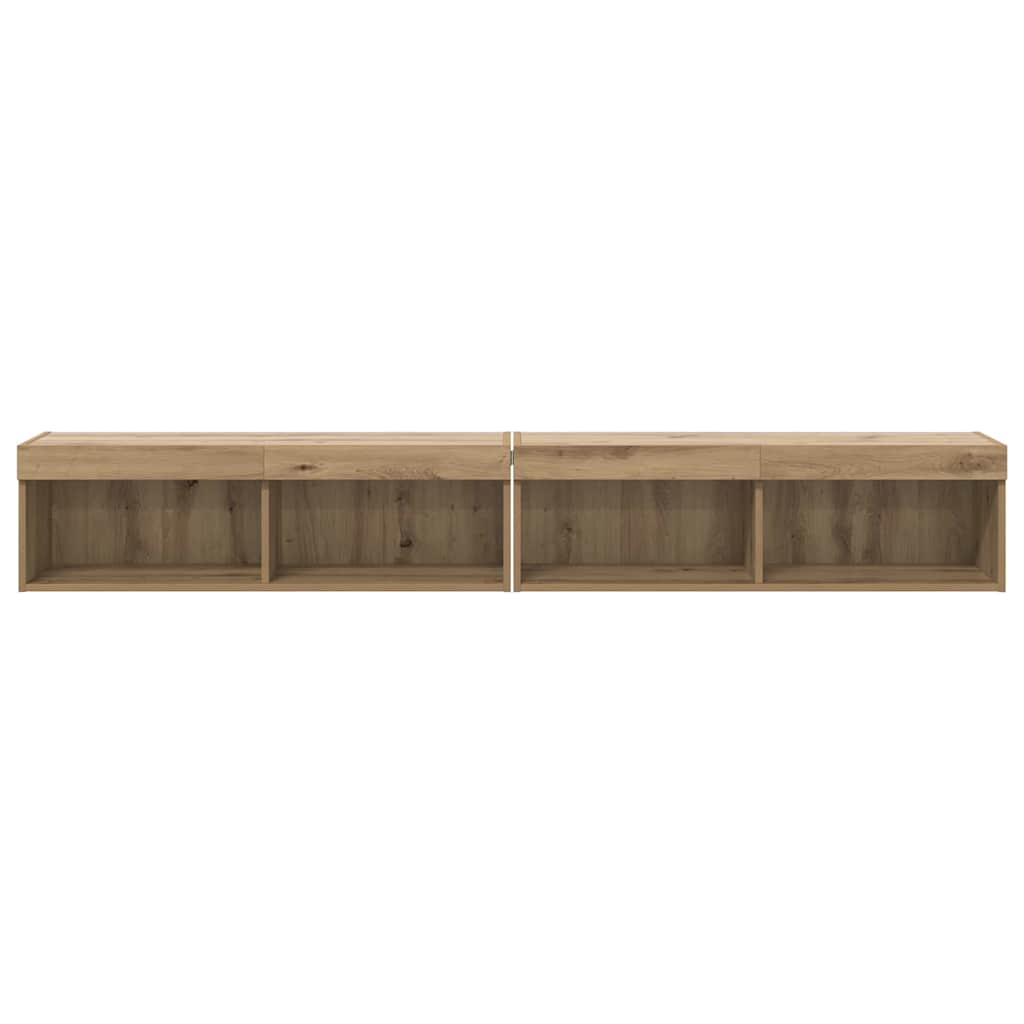 TV-møbelsæt med LED 2 pcs Artisan Egetræ 100 x 30 x 30 cm