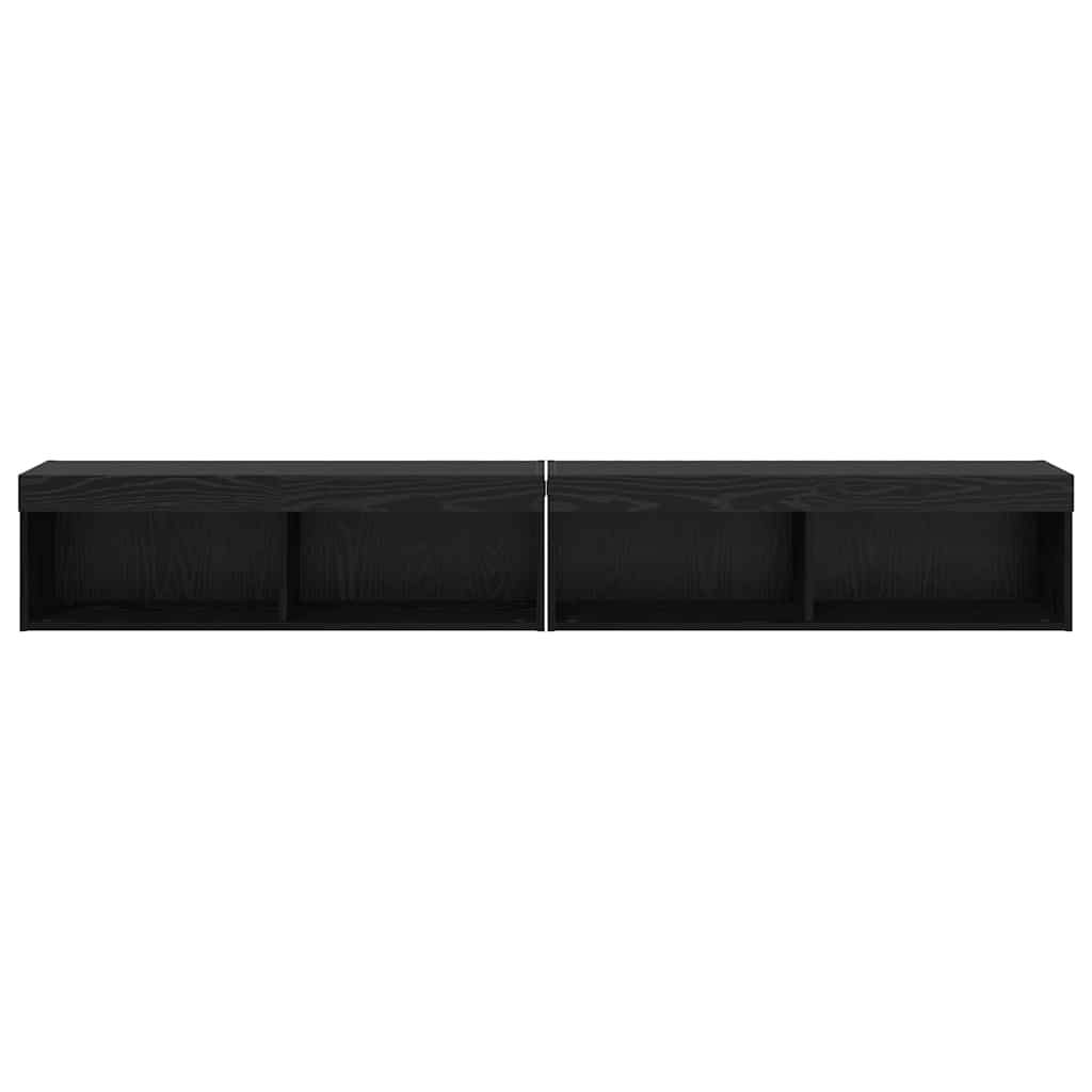 TV-møbelsæt 2 pcs Sort eg 100 x 30 x 30 cm Konstrueret træ