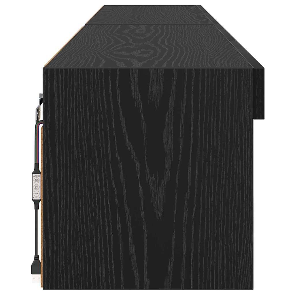 TV-møbelsæt 2 pcs Sort eg 100 x 30 x 30 cm Konstrueret træ