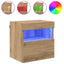 TV Væghylder med LED 2 pcs Artisan Egetræ 40 x 30 x 40 cm