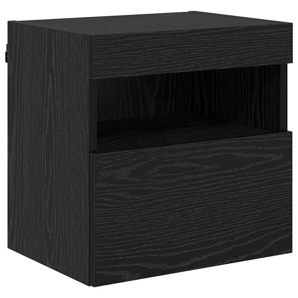 TV Væghylder 2 pcs Sort eg 40 x 30 x 40 cm Konstrueret træ