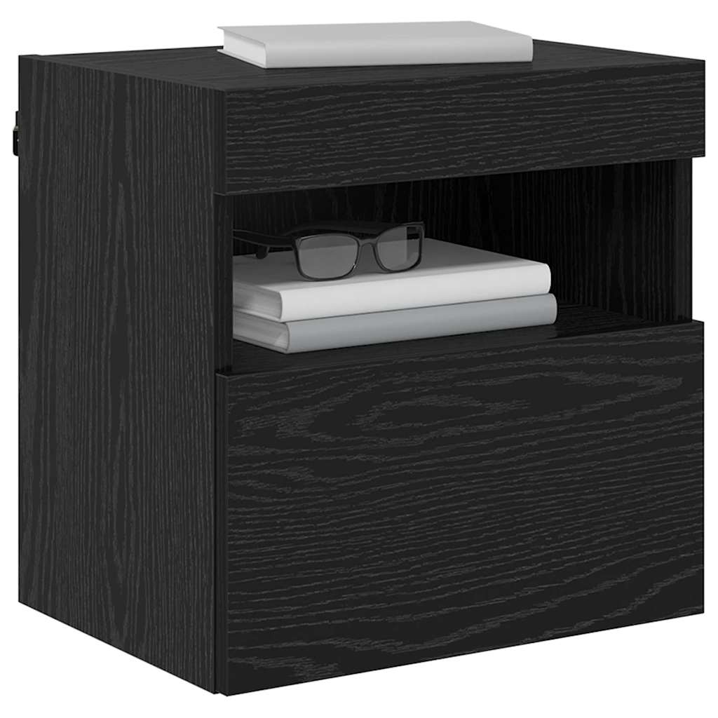 TV Væghylder 2 pcs Sort eg 40 x 30 x 40 cm Konstrueret træ