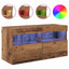 TV vægskab med LED Gammelt træ 80 x 30 x 40 cm Konstrueret træ