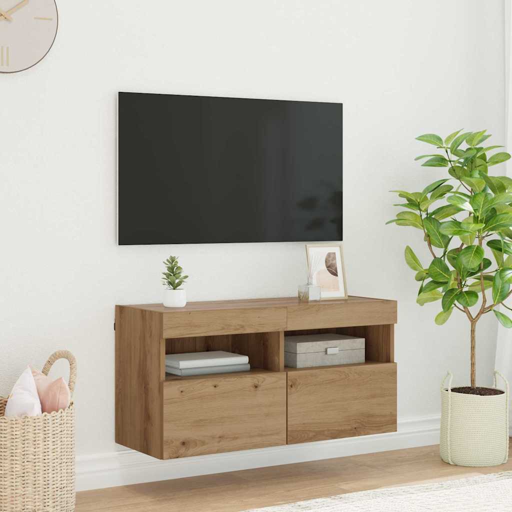 TV vægskab Artisan Egetræ 80 x 30 x 40 cm Konstrueret træ
