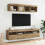 TV Væghylder med LED 2 pcs Artisan Egetræ 80 x 30 x 40 cm