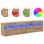 TV Væghylder med LED 2 pcs Artisan Egetræ 80 x 30 x 40 cm