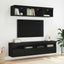 TV vægskab med LED Sort eg 80 x 30 x 40 cm Konstrueret træ